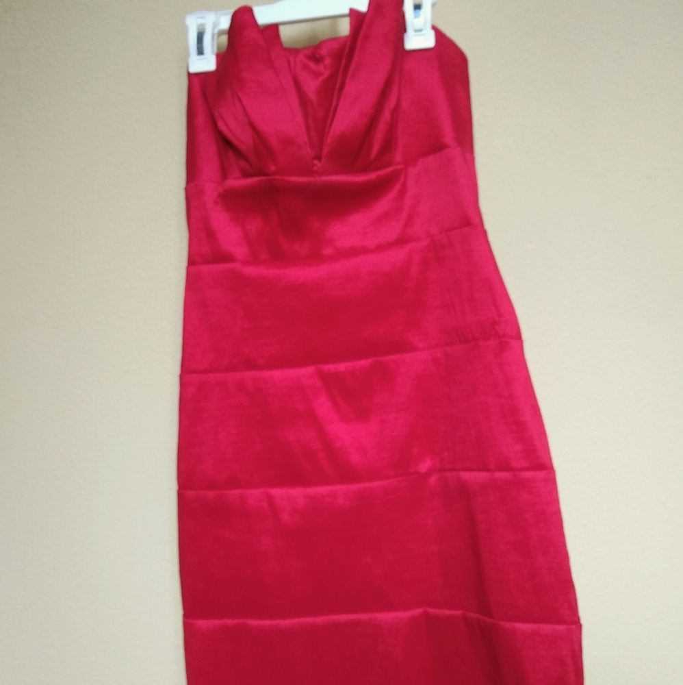3/$25. Strapless red minidress